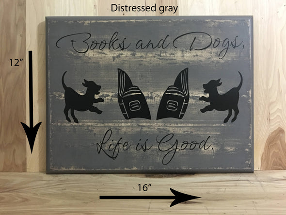 12x 16 distressed gray wood dog sign.