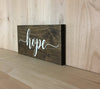Minimalist hope wooden sign for home decor.