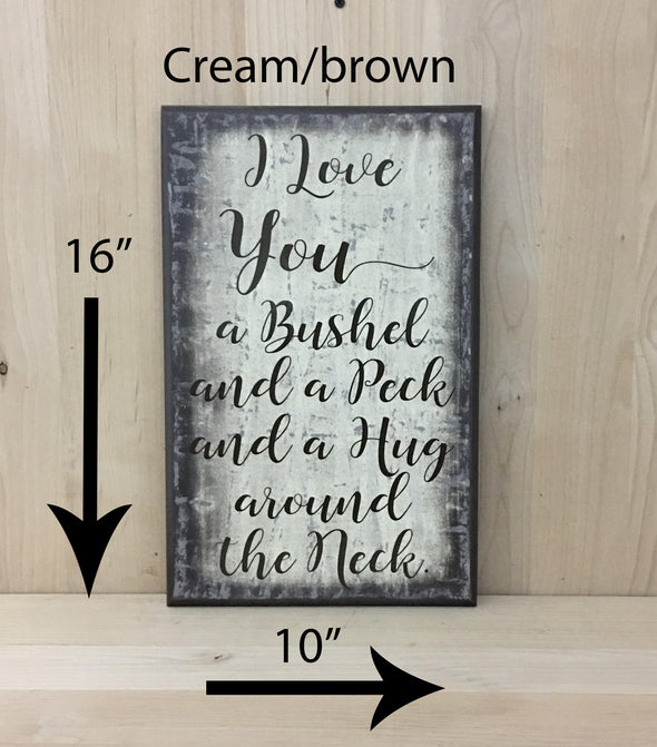 16x10 cream/brown wood sign for nursery decor with brown lettering