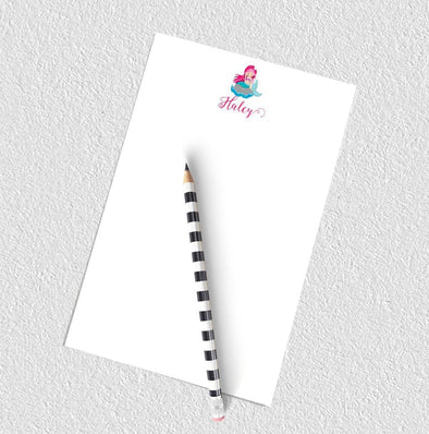 Personalized mermain notepad for girls.