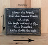 8x11 black/gray funny wood sign with white lettering.