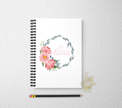 Floral personalized journal for women