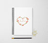 Heart floral personalized floral notebook