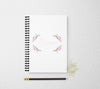 Rose personalized floral notebook for women