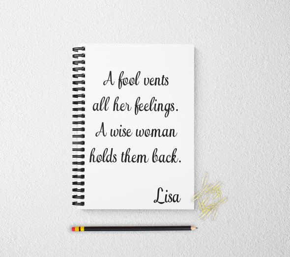 Personalized notebook quote