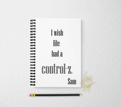 Control z personalized notebook funny personalized custom journal
