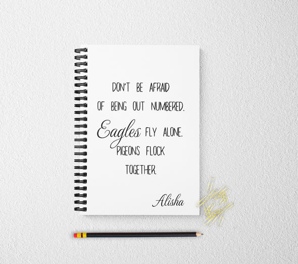 Eagles fly personalized notebook personalized custom journal motivational