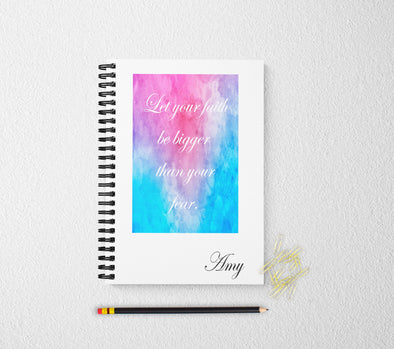 Faith personalized notebook colorful