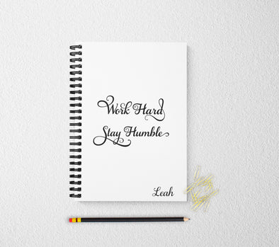Work hard stay humble journal personalized notebook personalized custom journal personalized journal