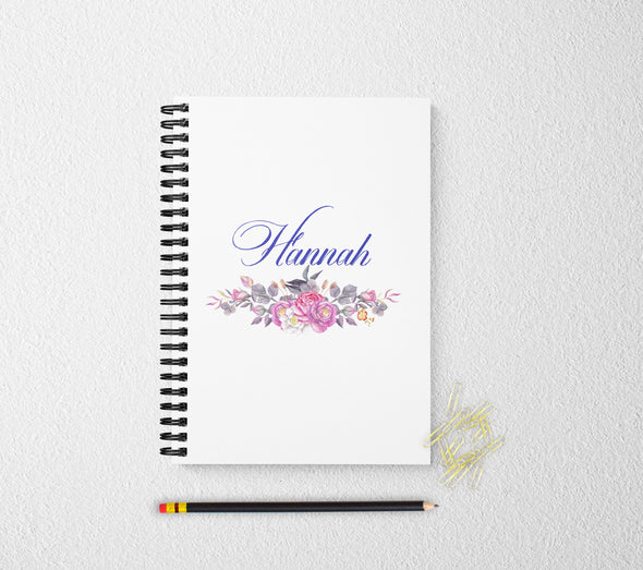 Floral personalized notebook for women