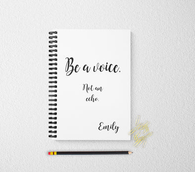 Inspirational personalized notebook