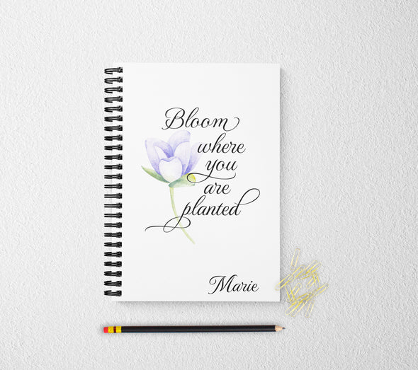 Inspirational personalized notebook floral