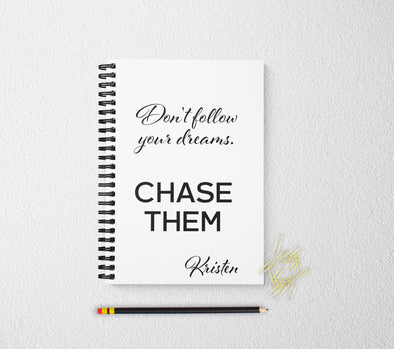 Motivational dream personalized notebook personalized custom journal