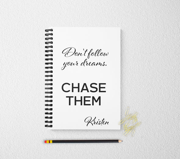Motivational dream personalized notebook personalized custom journal