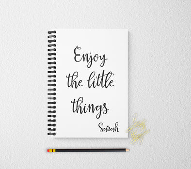 Enjoy the little things personalized notebook personalized custom journal personalized journal gift