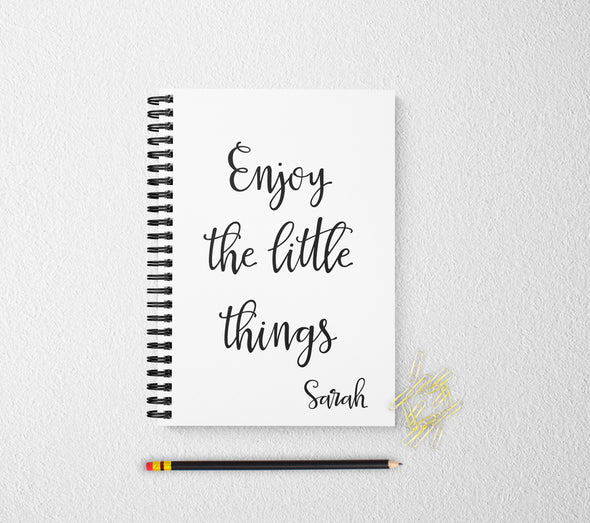 Enjoy the little things personalized notebook personalized custom journal personalized journal gift