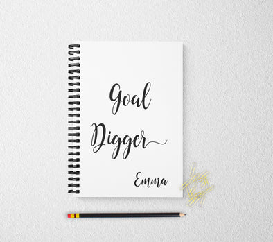 Goal digger personalized notebook motivational personalized custom journal personalized journal gift