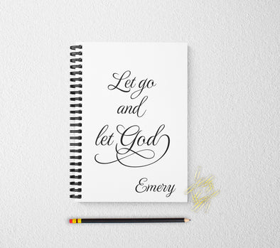Let go and let God journal personalized notebook personalized custom journal personalized journal gift