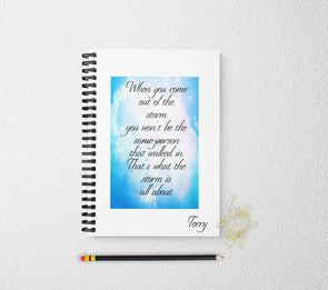 Inspirational personalized notebook