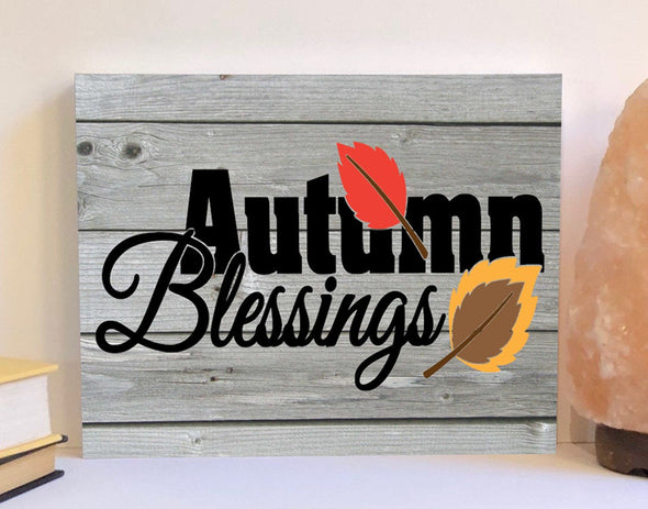 Autumn blessings wood sign