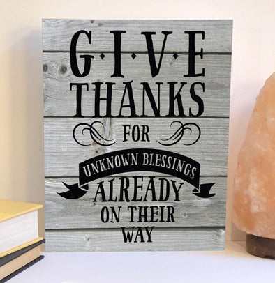 Give thanks wood sign
