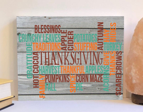 Thanksgiving subway wood sign