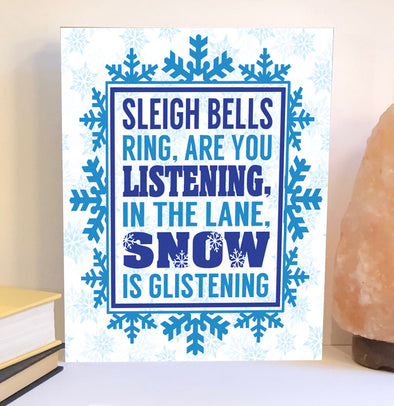 Sleigh bells ring Christmas wood sign