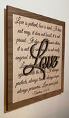 Love is wood sign home decor, religious home wood sign, 1 Corithians, gift for wedding