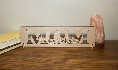 Personalized mom wood sign home decor, gift for mother