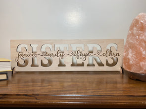 Personalized sister wood sign home decor, gift for sister, sister custom wooden sign, personalized wooden sign