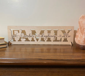 Personalized family wood sign home decor