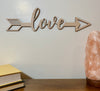 Love wood sign home decor, love arrow sign, love wedding gift, love arrow wooden sign