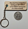 The only thing better than having you for a dad keychain, fathers day gift, gift for fathers day