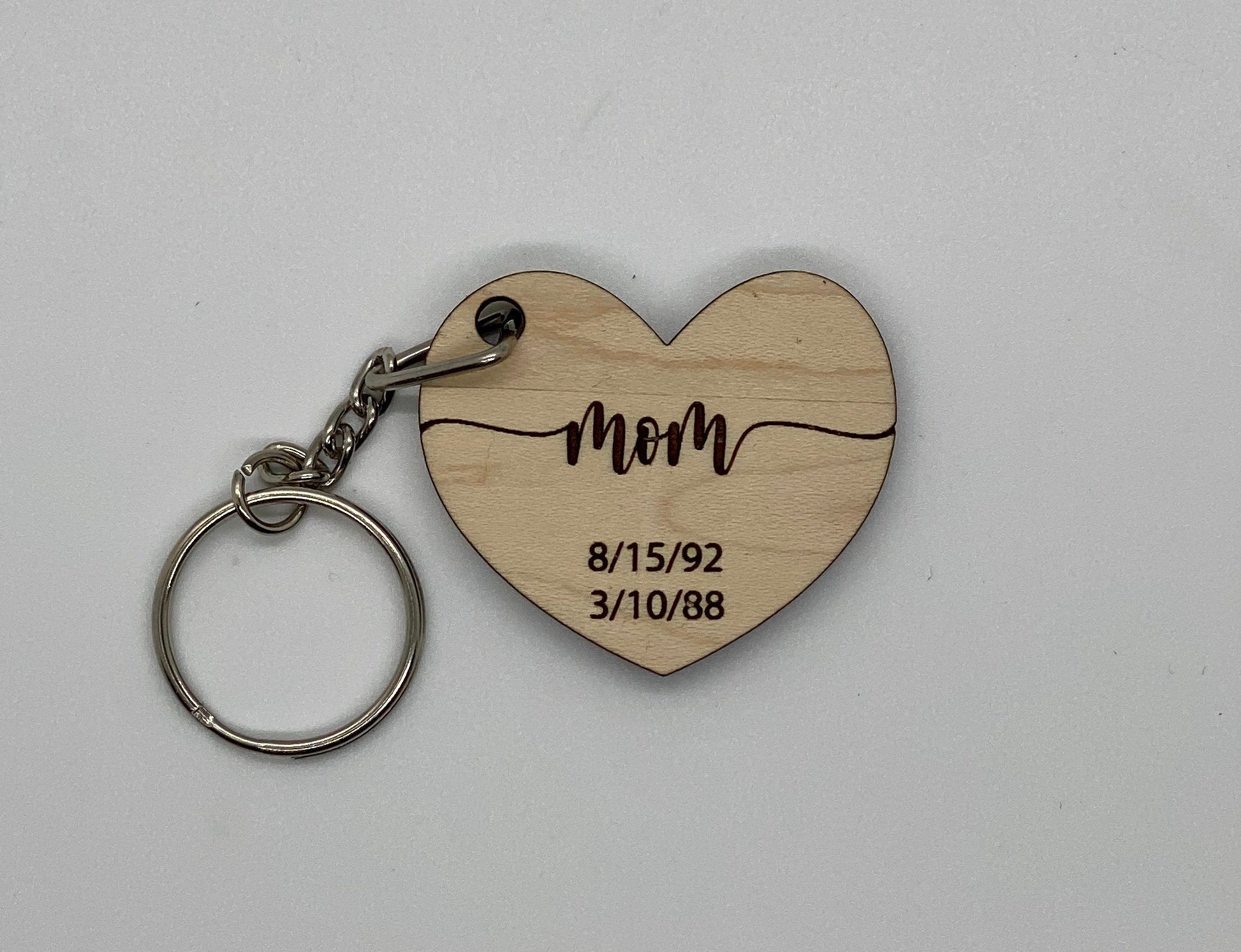 Mom since personalized keychain with dates, mothers day gift