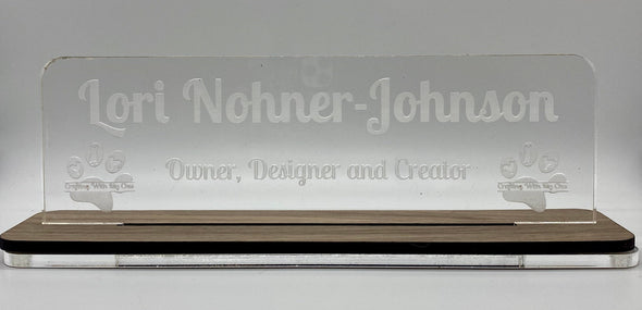 Personalized desk name plate, acrylic desk name plate, customizable name plate, office decor