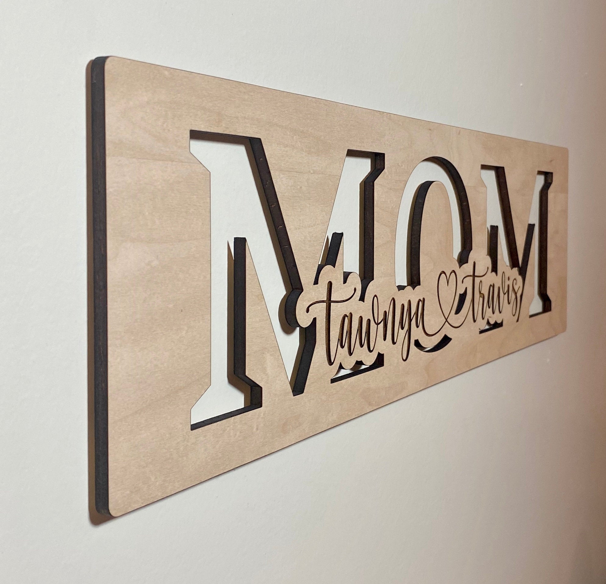 Christmas Gifts for Mom With Kids Names Signs for Mom Wood Sign  Personalized Gift for Mom Birthday Gift Mothers Day Gift From Kids to Mom 