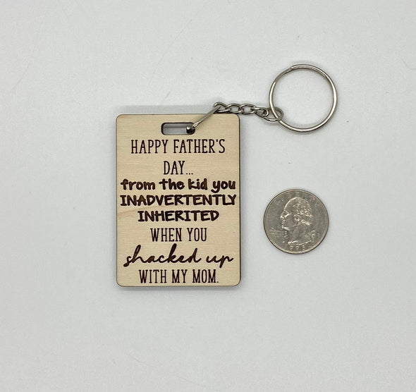 Happy Father's Day to stepdad keychain, funny fathers day gift, gift for fathers day, funny keychain for dad