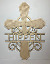 Personalized cross wood sign home decor, family name sign