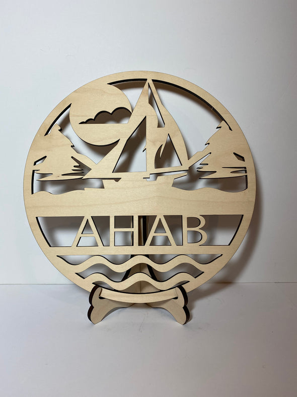 Personalized sailboat sign, personalized wood sign home decor