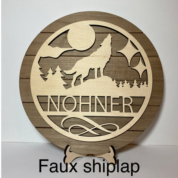 Personalized wolf sign, personalized wood sign home decor
