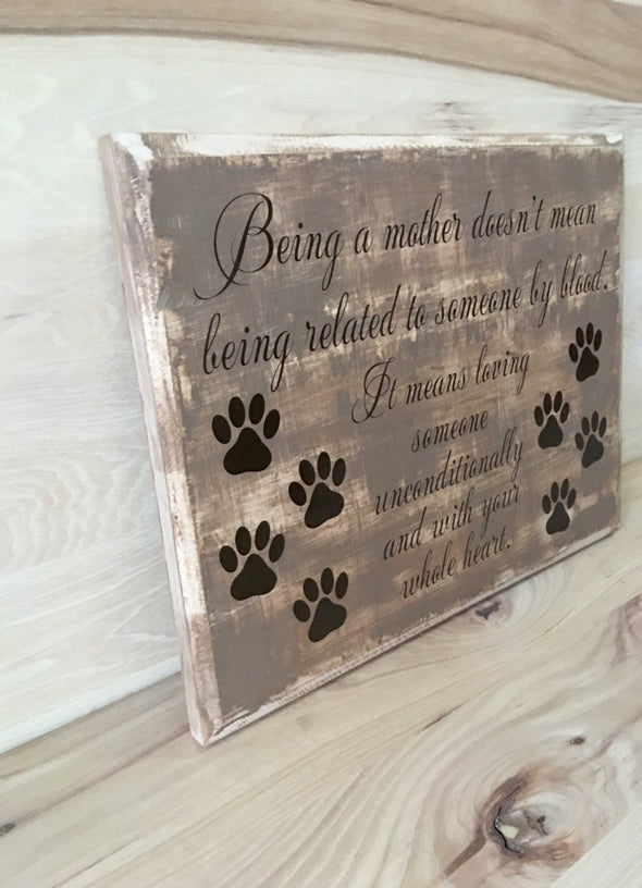 Custom wooden sign makes a great gift for dog parents.