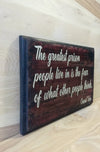 positive quote custom wood sign, independent thinking