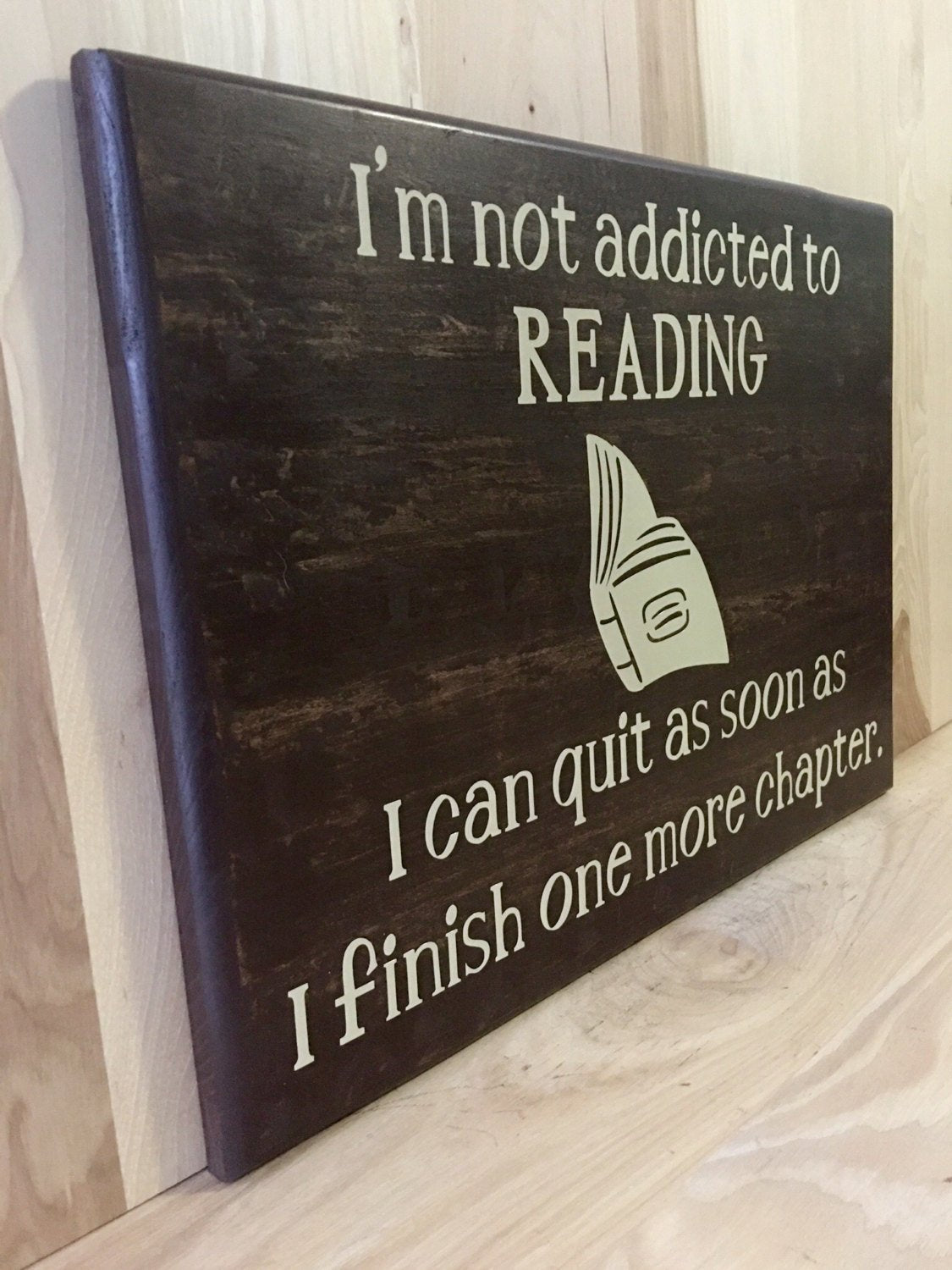 Addicted To Reading Wood Sign, Funny Sign, Gift For Book Lover ...