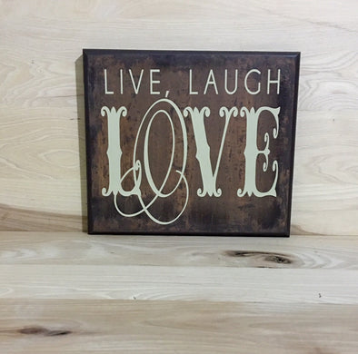 Live laugh love wood sign, new home gift, uplifting sign, home decor wall art