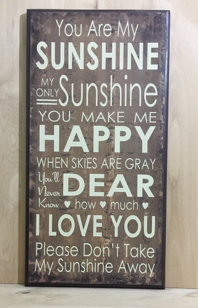You are my sunshine wall art wood sign