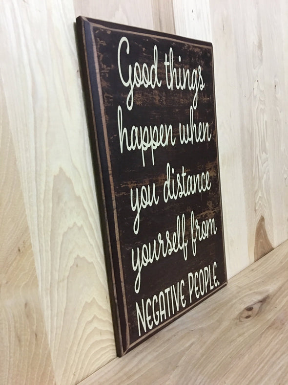 Good things wood sign with saying