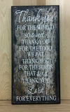 Thank you wood sign