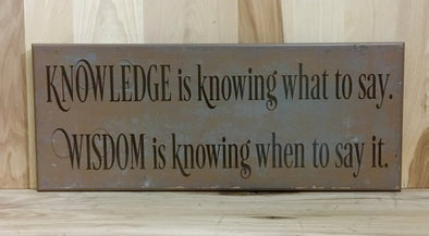 Knowledge wood sign with saying, inspirational quote, positive affirmation custom wooden sign, inspirational wall art