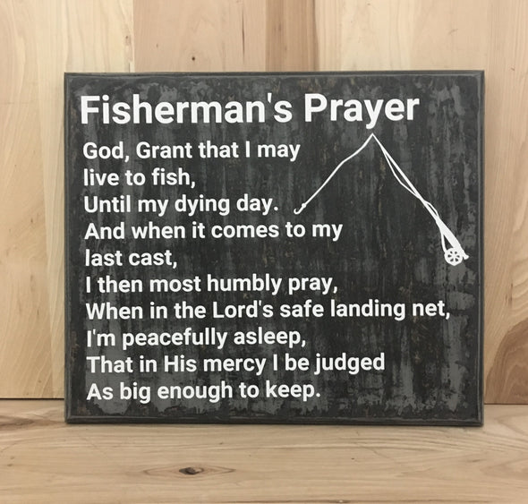 Fisherman's prayer custom wood sign for fisherman.