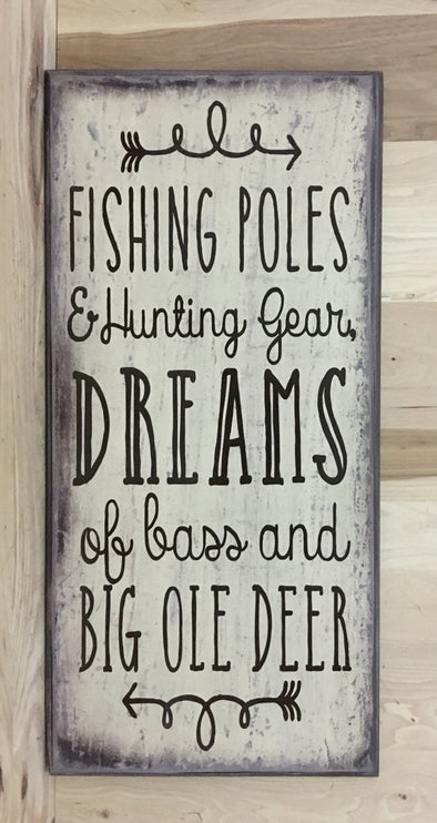 dream about fishing poles and hooks Fishing Decor For Cabin, Hunting Wooden Sign For Man Cave – Crafting With My Chis
